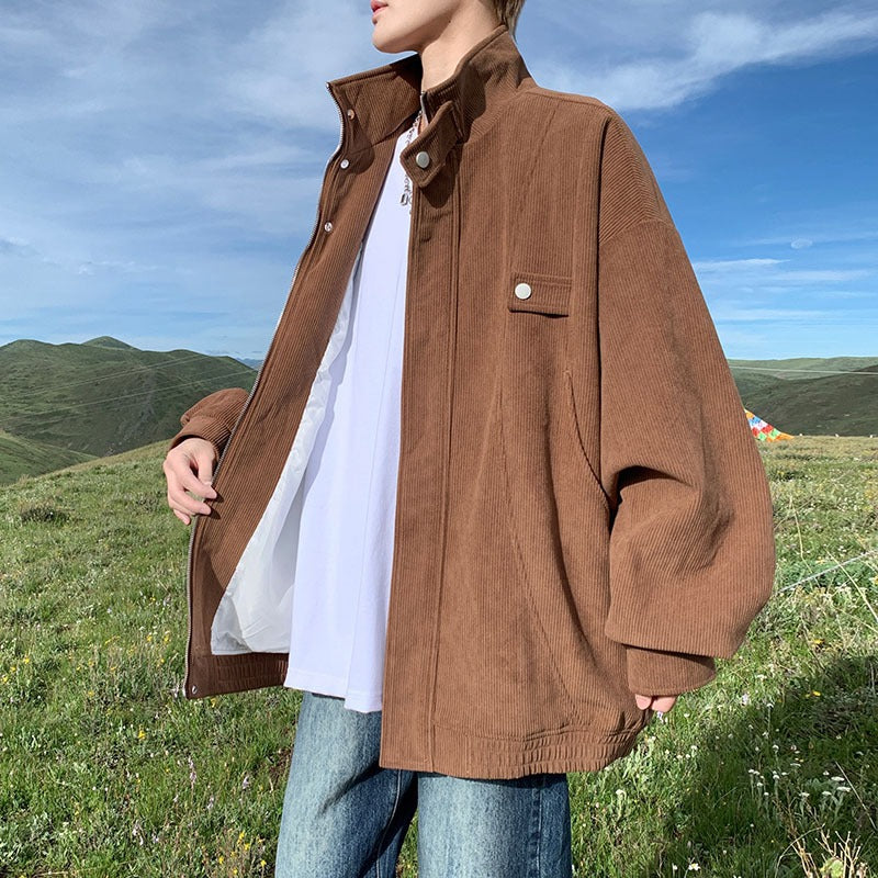 Corduroy Plus-sized Loose Casual Cardigan Jacket