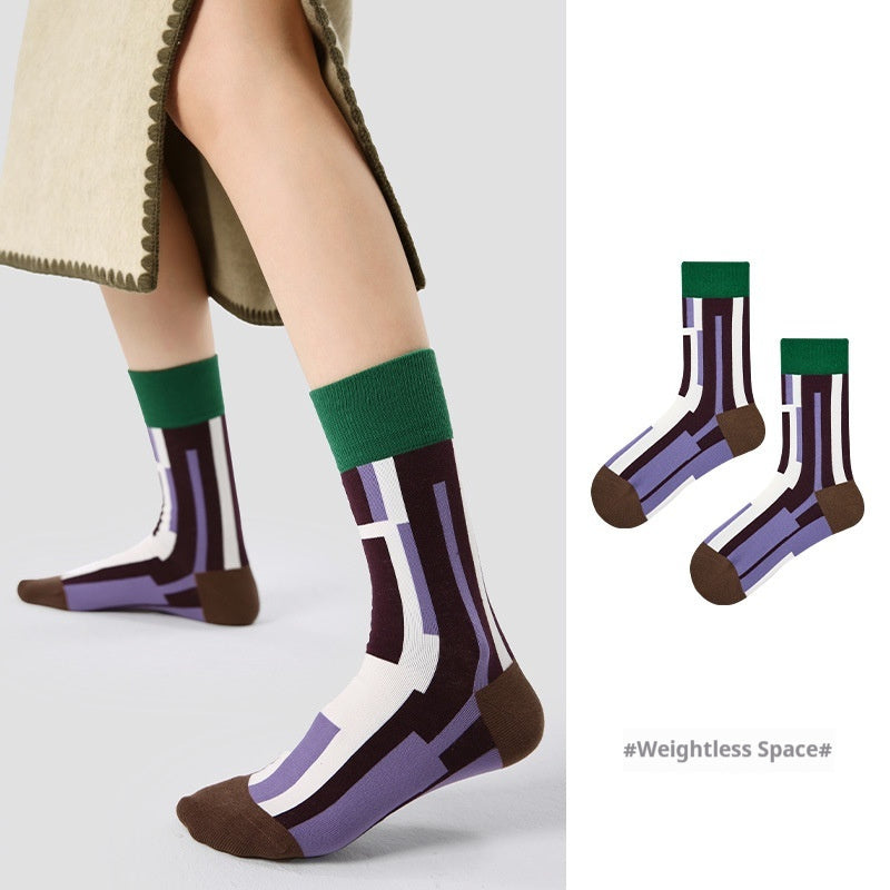 Niche Vintage Court Style Thin Middle-long Stockings