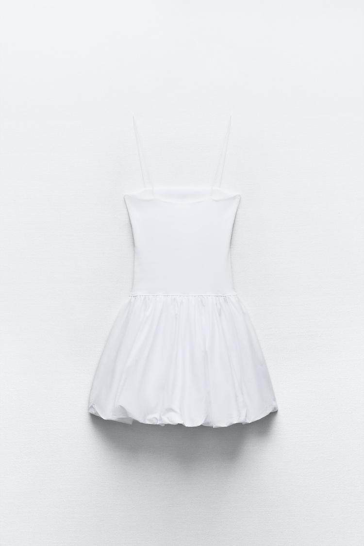 Off-the-shoulder Stretchy Thin-strapped Ruffled Patchwork Dress