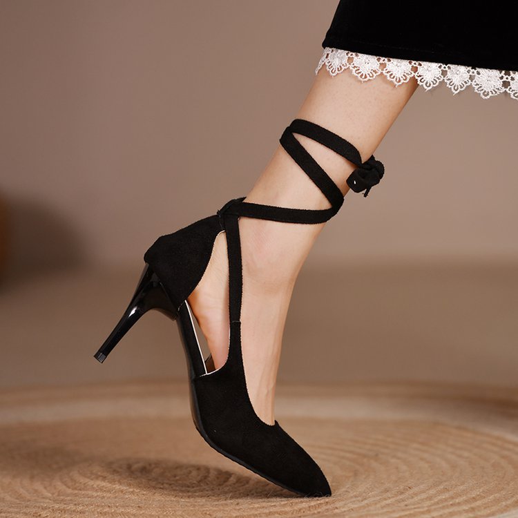 Women's Shoes Fat Toe Head Spring Lace Sheet