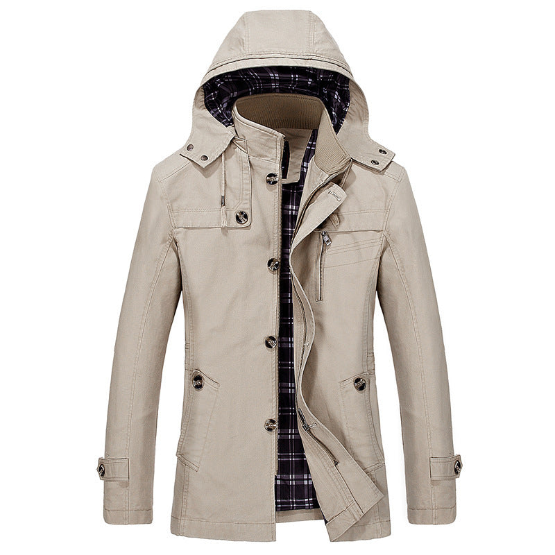 Forår og efterår ny jakke til mænd, trenchcoat