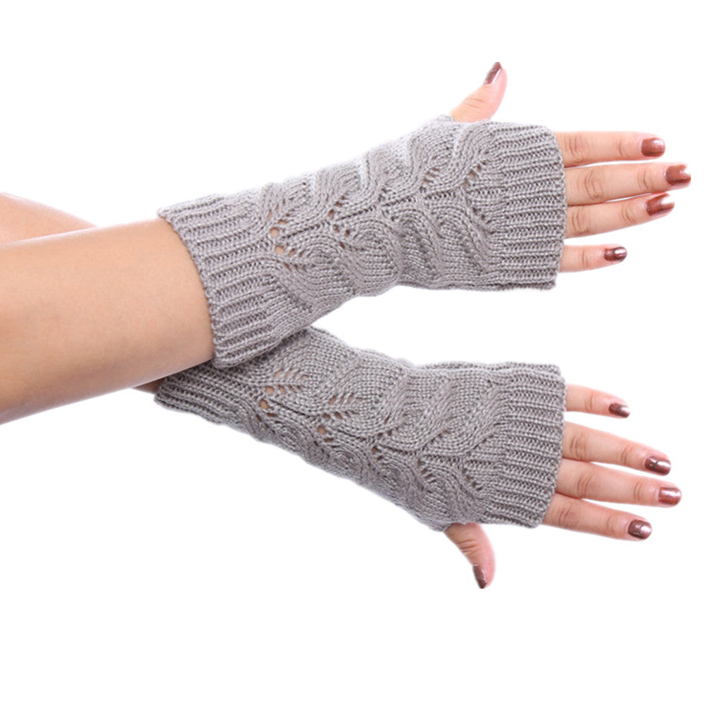 European And American New Twist Hollow Half Finger Ladies Gloves