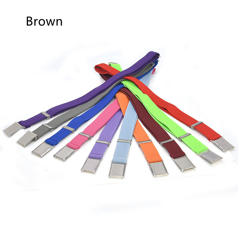 Boys And Girls Elastic Band Monochrome Pants Belt