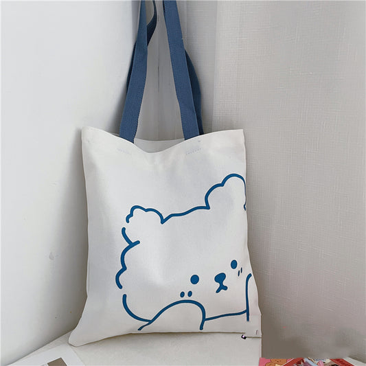 College Style Cute Cartoon Canvas Girl Shoulder Bag