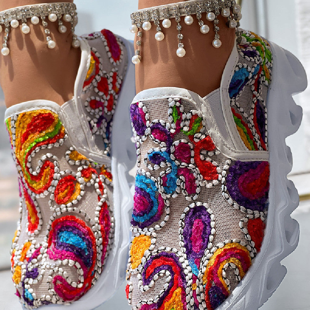 Sneakers til kvinder med farvet mesh