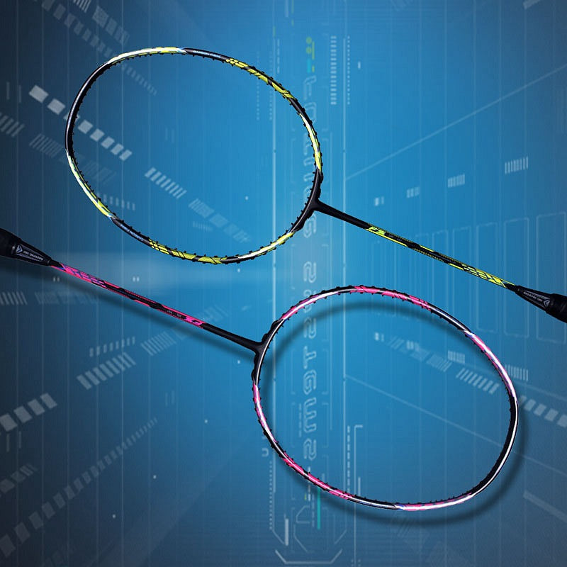 Offensive Badminton Racket With Secondary Reinforcement Of 32 Pounds Of Carbon Fiber
