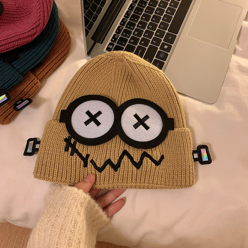 Cartoon-Knit Beanie For Fall And Winter