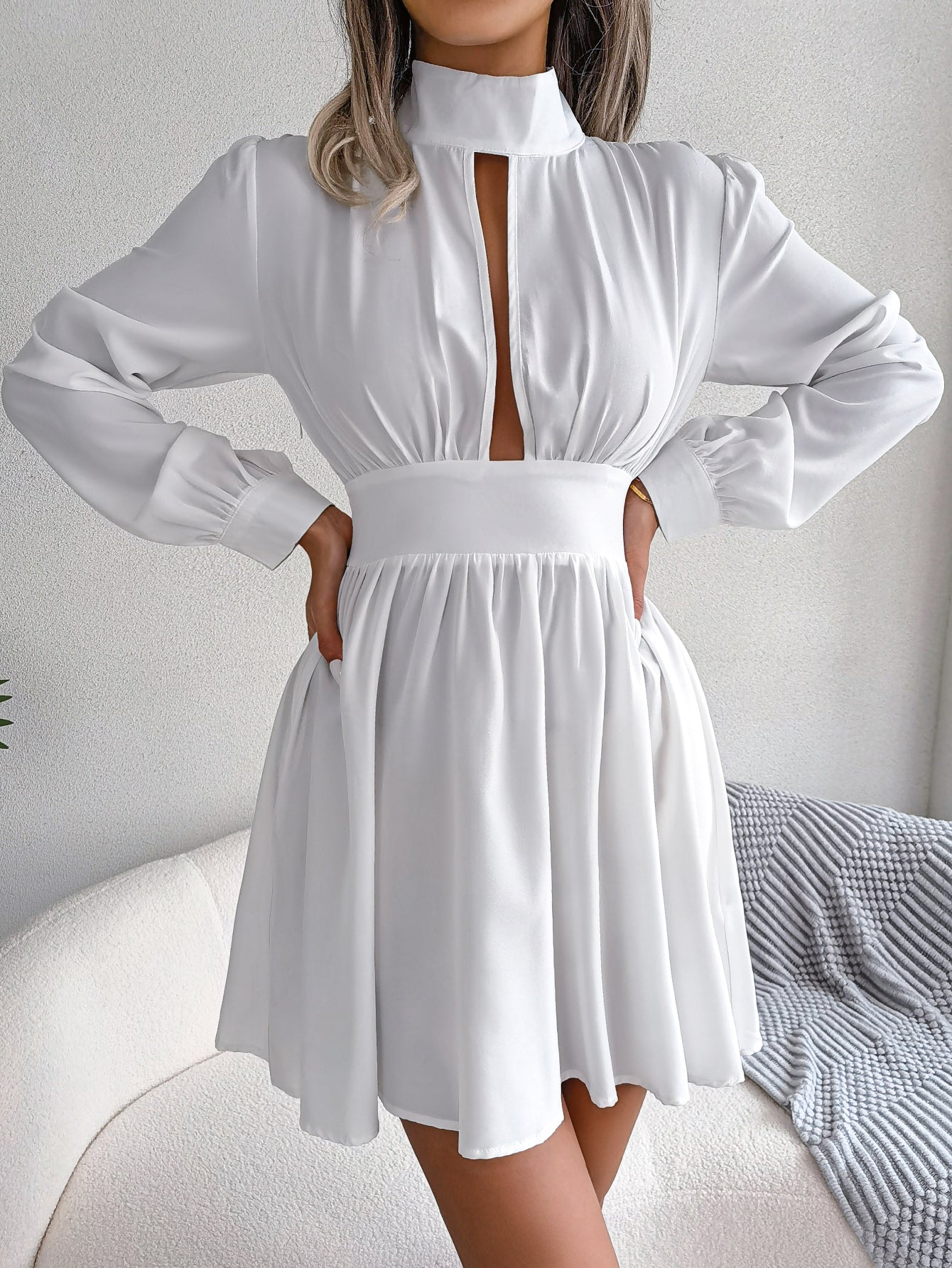 Women   Sexy Cutout Tie Waist Flowy Dress