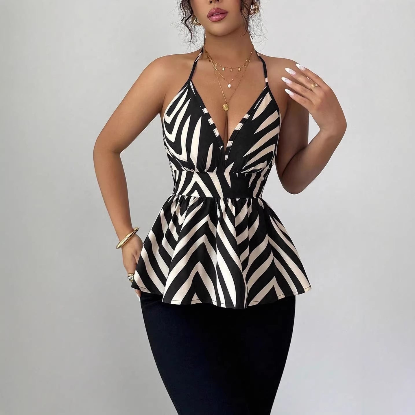 Elegant Halter-style Backless Top For Women