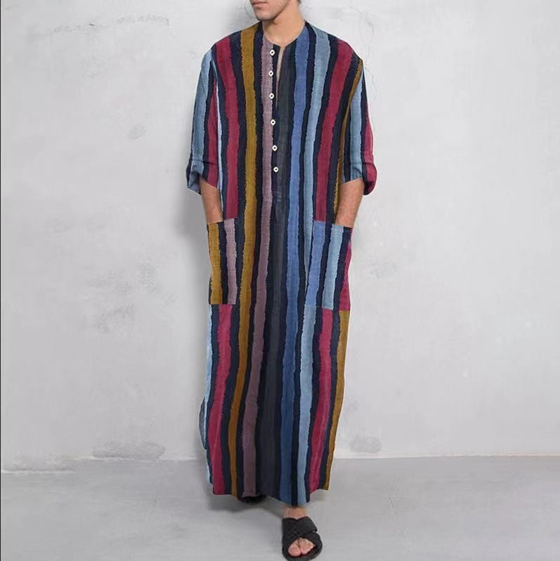 Muslim Southeast Asia Loose And Simple Long Sleeve Middle East Men's Robe