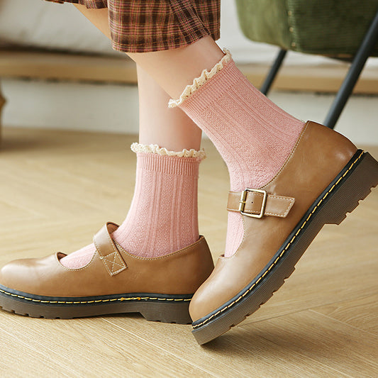 Autumn And Winter Socks Women's Japanese College Style Lace