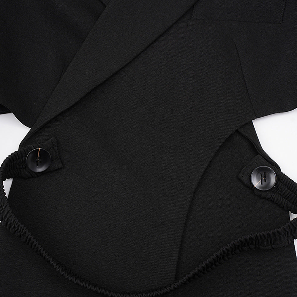 Hollow-out Midriff Two-piece Waist-tight Suit