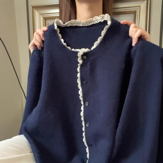 Korean Style Early Autumn Atmosphere Wear Sweater Cardigan Top