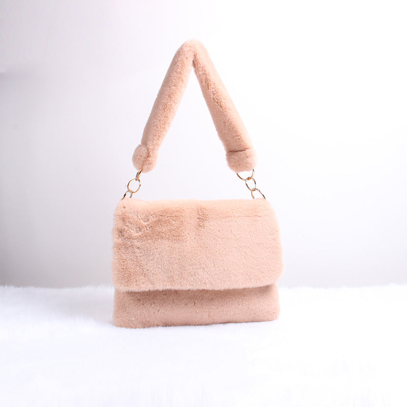 Plush Bag Women Autumn And Winter One-shoulder Handbag