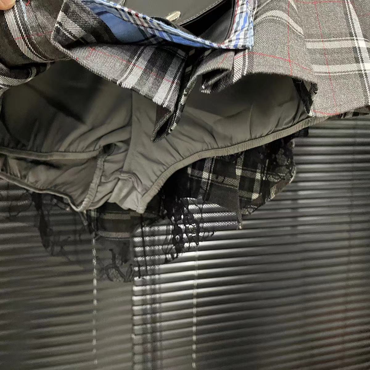 Modern Punk Niche Pleated Stitching Design Skirt
