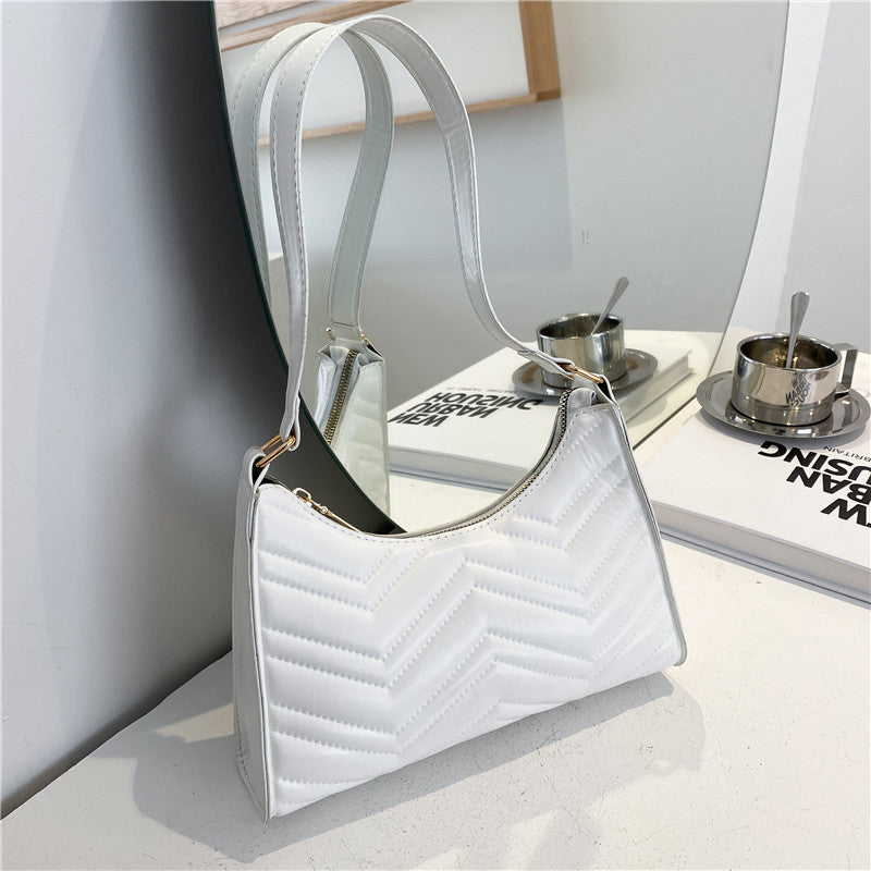 Fransk Niche-Design Rhombe Skuldertaske