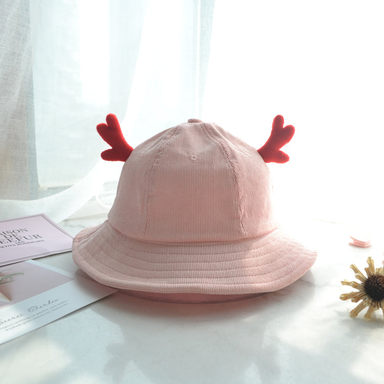 Ears Cute Sweet Soft Girl Corduroy Basin Hat
