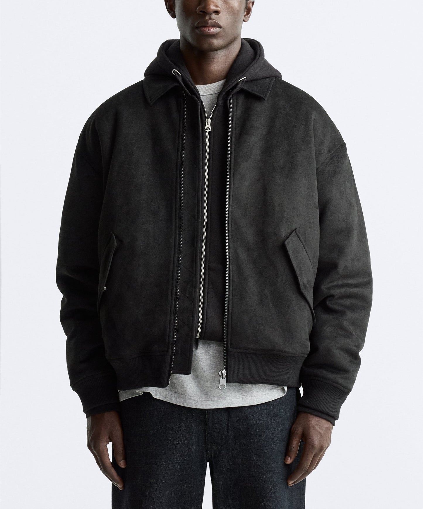 Men's Quilted Suede Texture Lapel Jacket