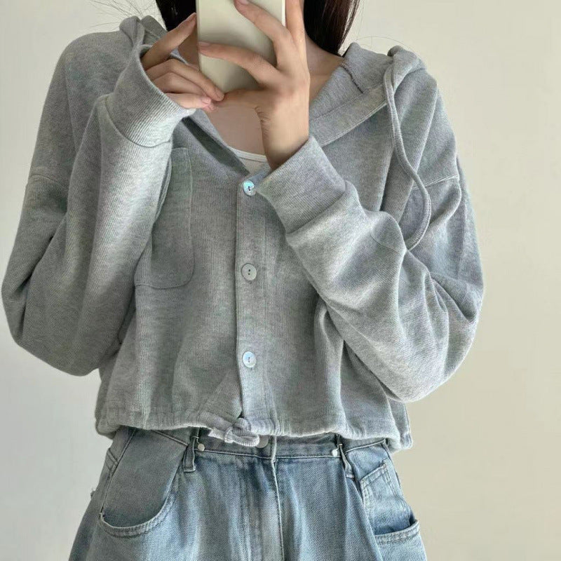 Thin Cardigan Jacket Loose Slimming Long Sleeves Top