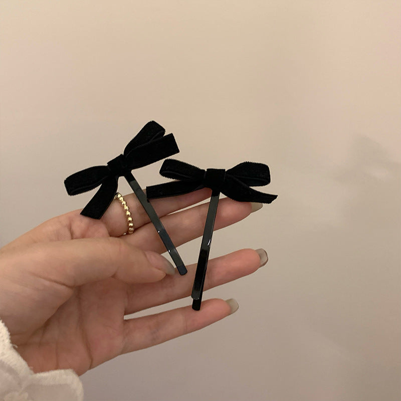 Black Velvet Bow Hair Rope Rubber Band
