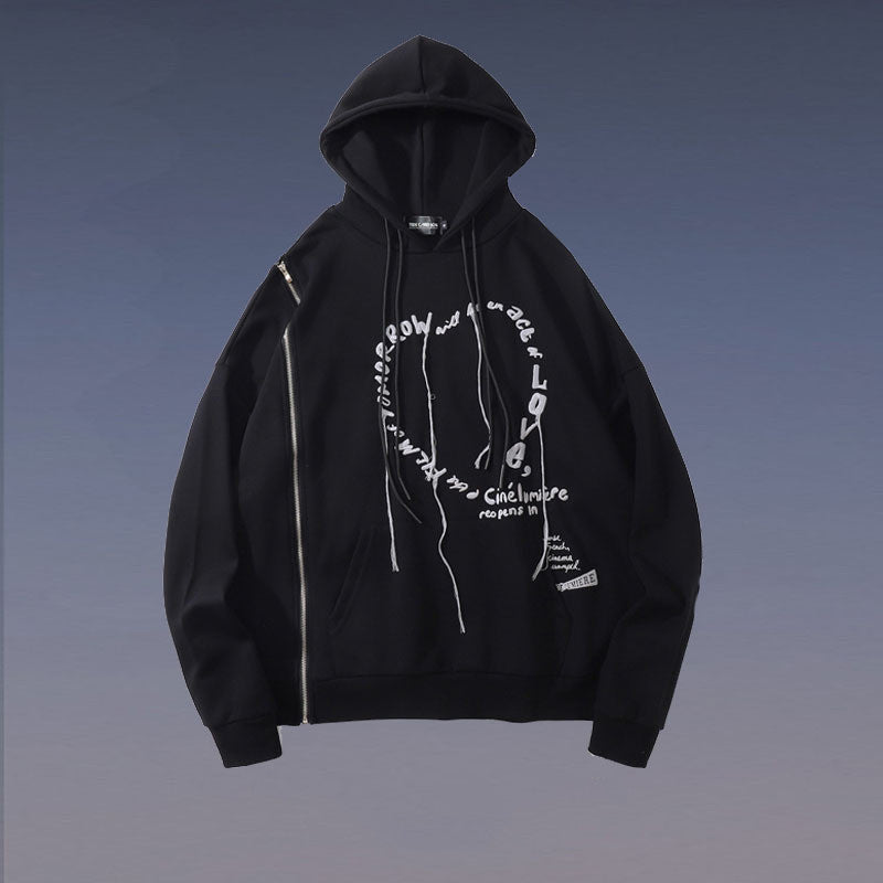 Fashionable Heart 3D Print Detachable Sleeve Jacket