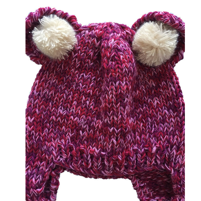Women's Autumn And Winter Cute Hand Knitted Ear Protection Hat
