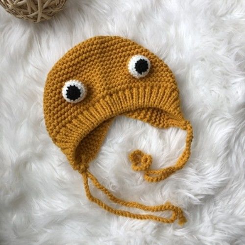 Cartoon Frog Wool Hat Sweet Children