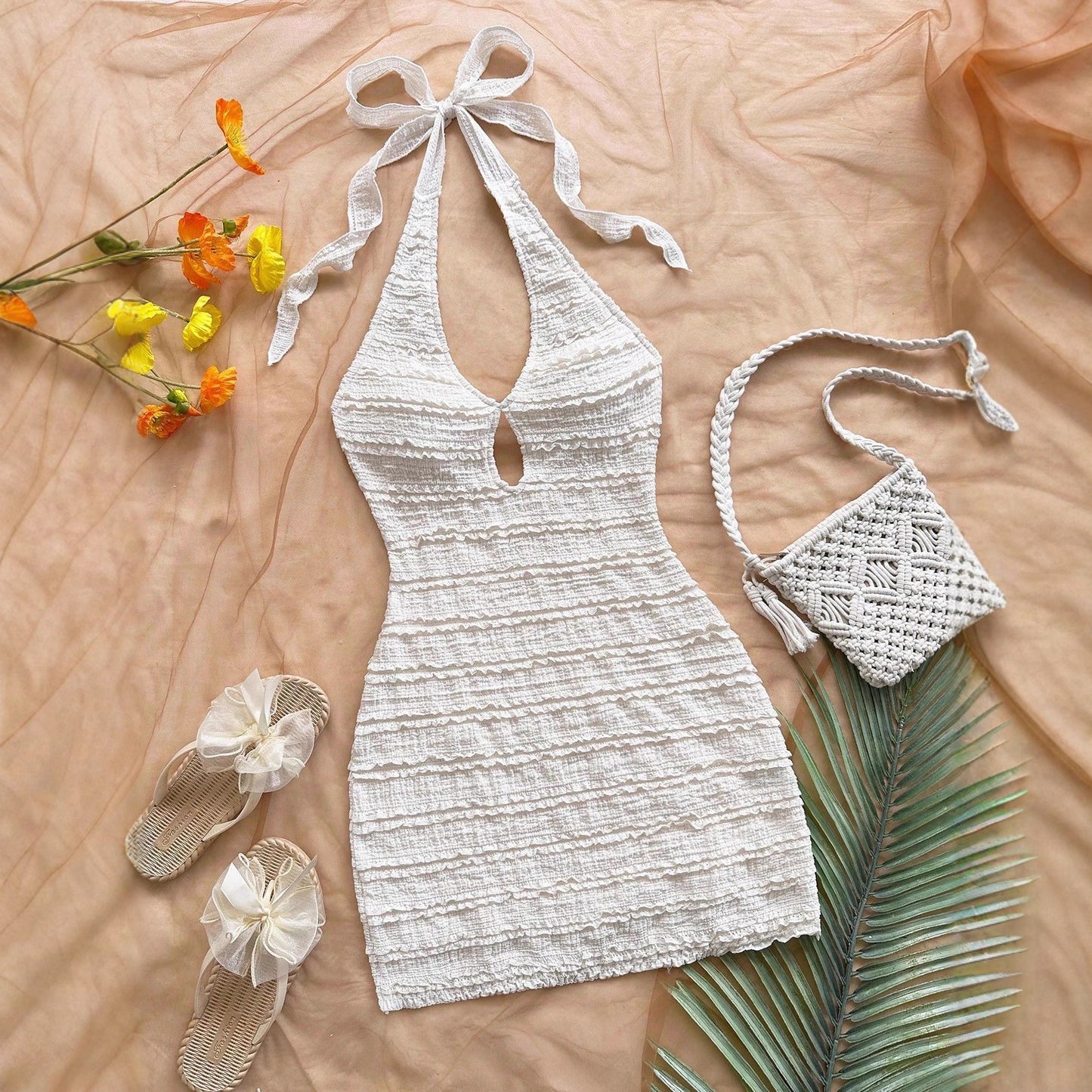 French-style Layered Ruffle Mini Dress For Women
