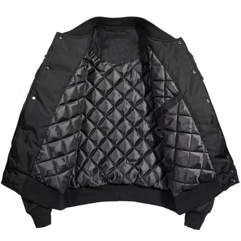 Oversize Løse Broderede Overall-flyverjakke