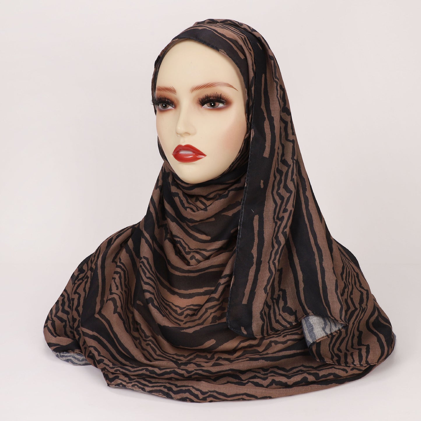 Kreativt satin polyester stribet tørklæde