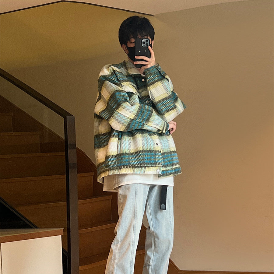 Men's And Women's Loose Shirt Plaid Coat Top