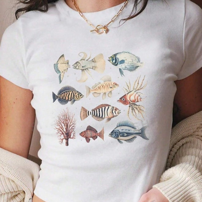 Women's Hot Girl Summer Slim Fit All-match Short Sleeve T-shirt