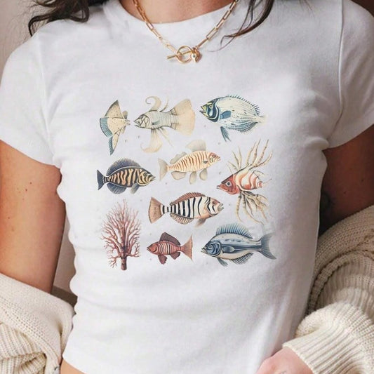 Women's Hot Girl Summer Slim Fit All-match Short Sleeve T-shirt