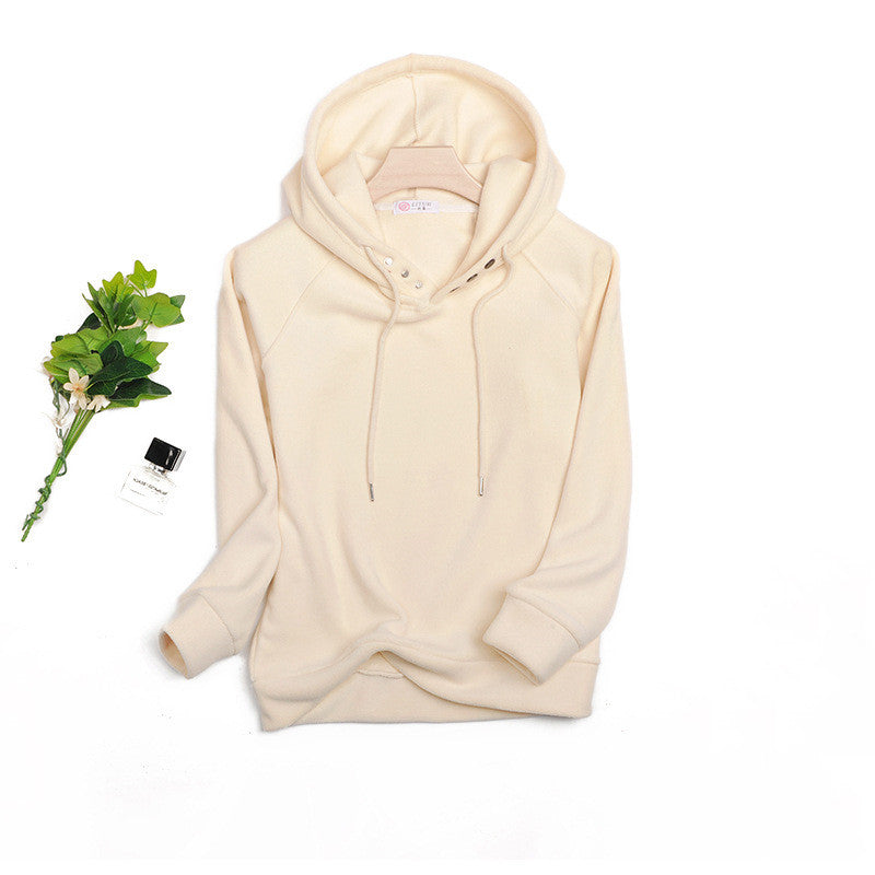Breasted Drawstring Hoodie With Loose Fit