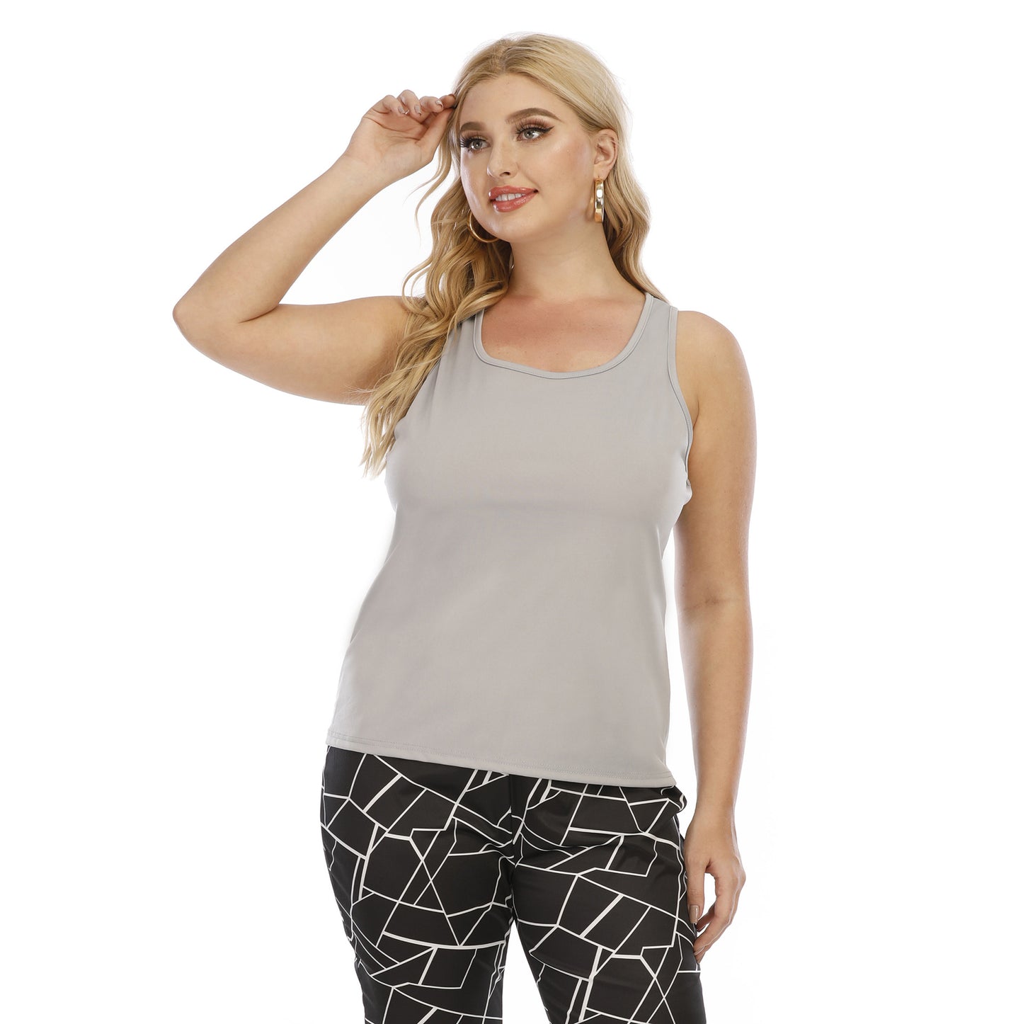 Hollow-out Burnt Flower Casual Simple Women's Vest T-shirt