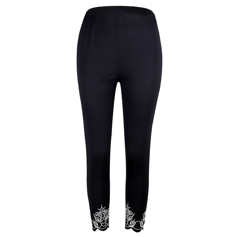 Slim Slimming Printed Cropped Trousers