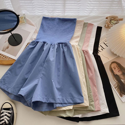Womens Stylish High-waisted Wide-leg Shorts