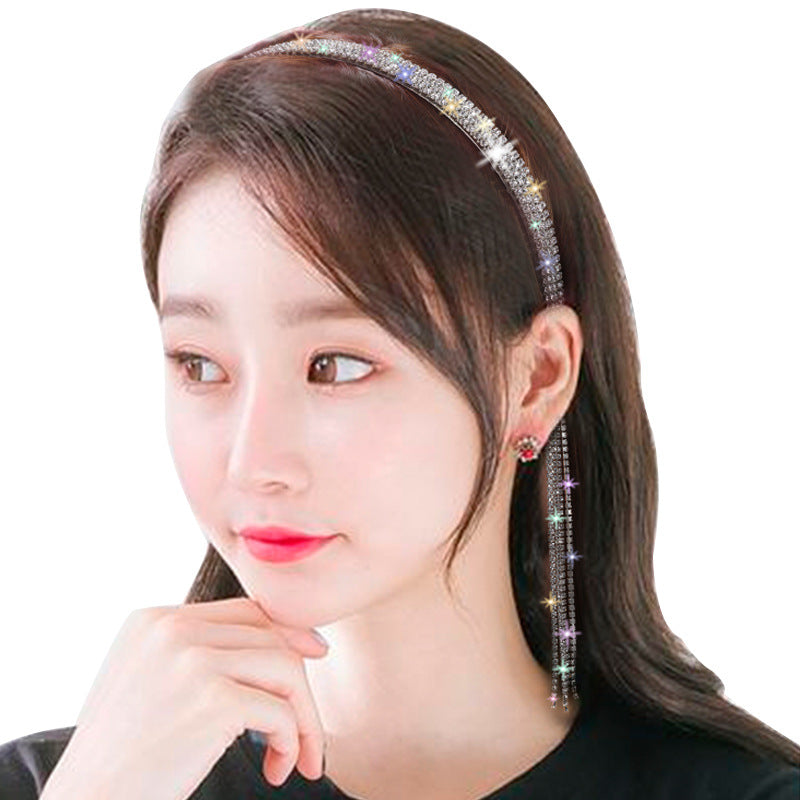 Rhinestone Tassel Band Temperament Pressure Hairpin Super Fairy Hair Ornament