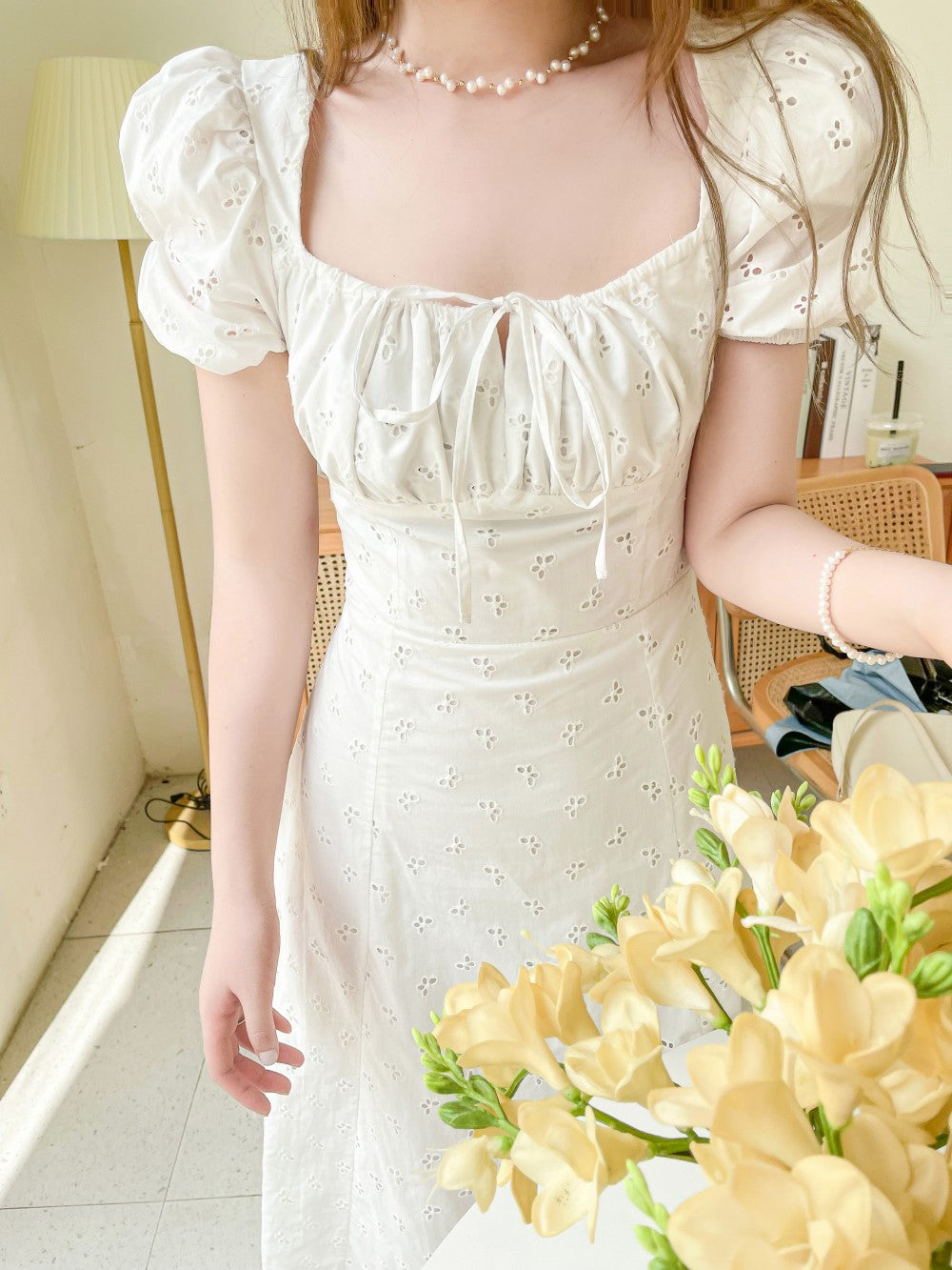 Cotton Embroidered Hainan Vacation Style Dress