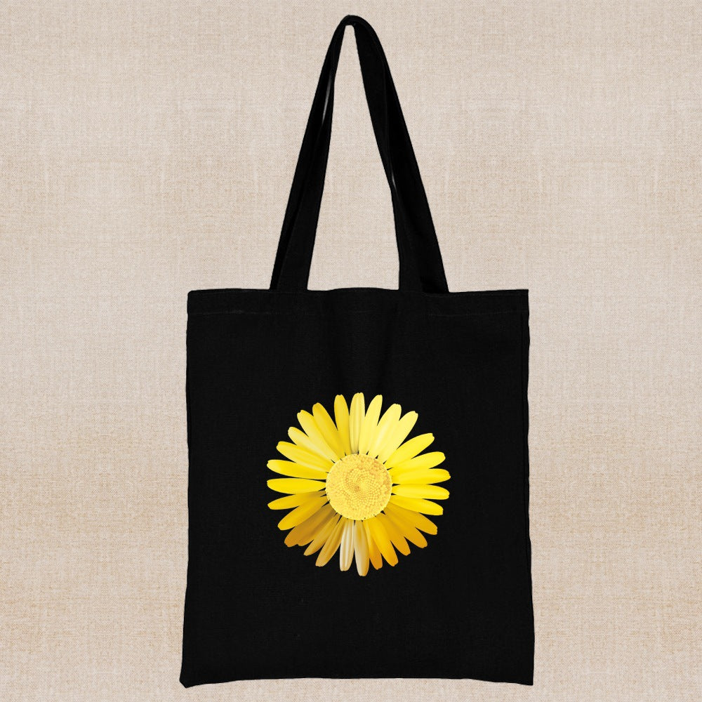 Canvas Shopping Bag Daisy Print Handheld Eco