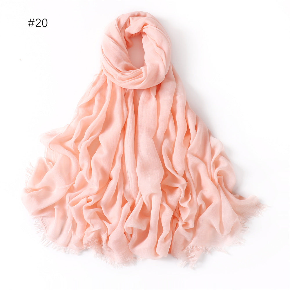 Women's Fashionable Thin Modal Monochrome Rayon Breathable Shawl Scarf