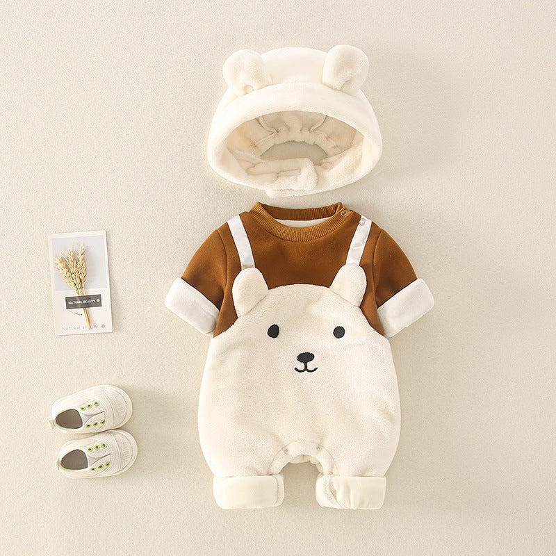 Fleece Jumpsuit Cute Warm Romper