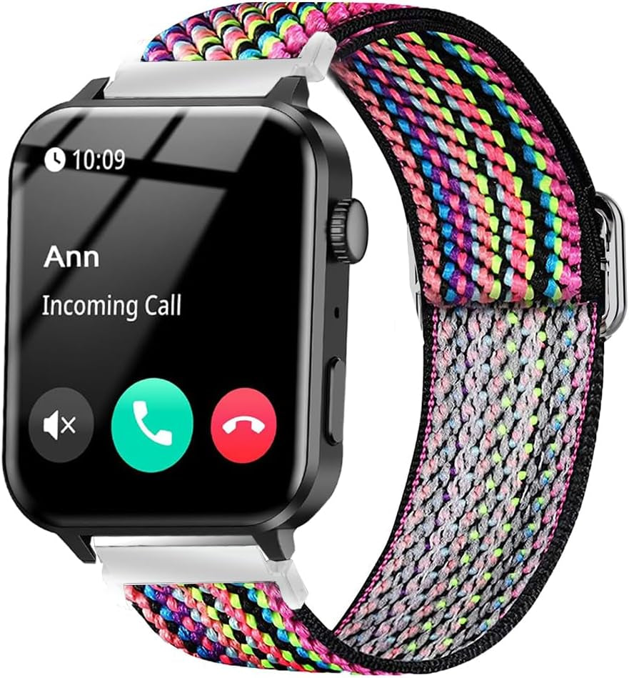Compatible with IOWODO R30 Pro Bands,  20Mm Stretch Elastics Adjustable Strap Compatible with IOWODO R30 Pro / TOUCHELEX Gaea Series K802 1.28 Smart Watch / RLQA 54 1.83" Smart Watch (Rhomboid