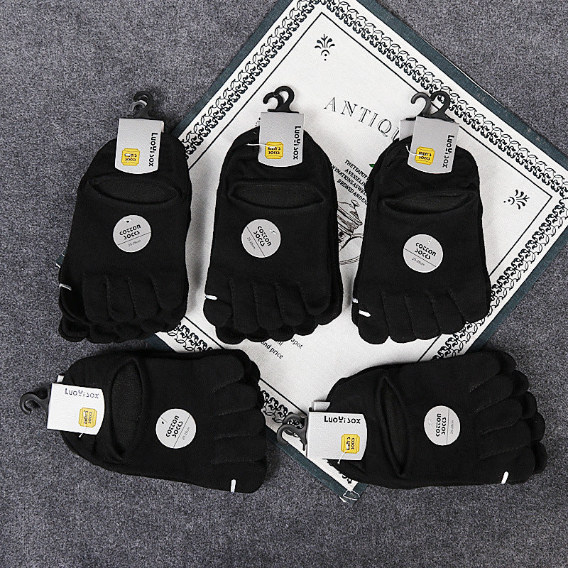 Ladies Pure Cotton Deodorant Socks Sweat Absorbing Invisible Five Finger Socks
