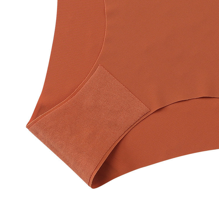 Seamless One-piece Ice Silk Ladies Low-rise Underwear Casually Cut Nude Briefs