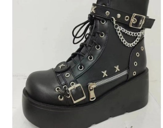 Stylish And Super-cool Chunky Round-toe Dr Martens Boots Designed Specifically For Women