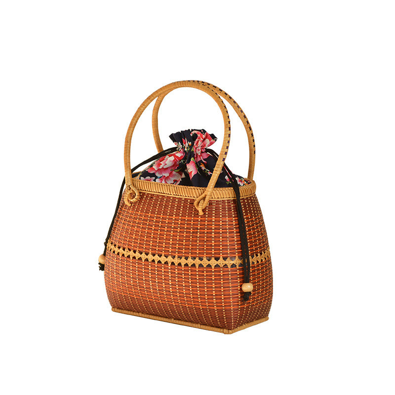 Storage Picnic Travel Hand-woven Bamboo Handbag