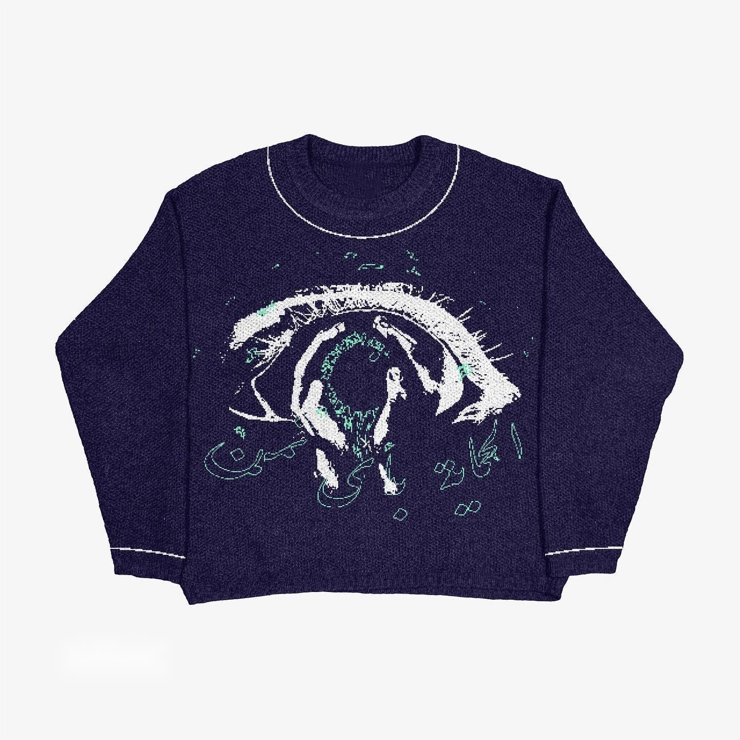 Men's Creative Pattern Printing Loose Casual Sweater