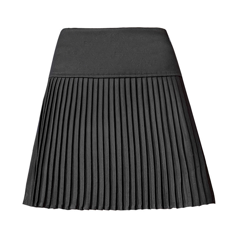 Women's Winter Thickened Pleated Midi Skirt