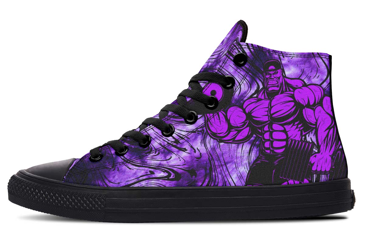 Men's And Women's Fashion Color Printing High-top Canvas Shoes